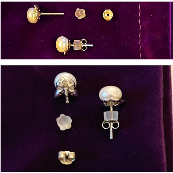 NWOB 🐱 CAT STUD EARRINGS!  Faux pearl w/ cat ears! - Picture 8 of 9